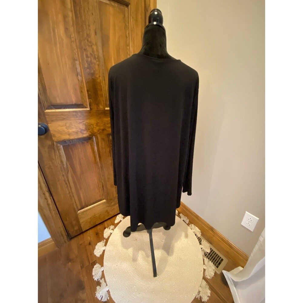 Cato Blouse‎ Plus Size XL Top Black Long Sleeved Casual Relaxed Fit Wash & Wear